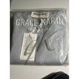 Women’s Light Blue Long Sleeve Cardigan Sweater Grace Karin . -M- New With Tag